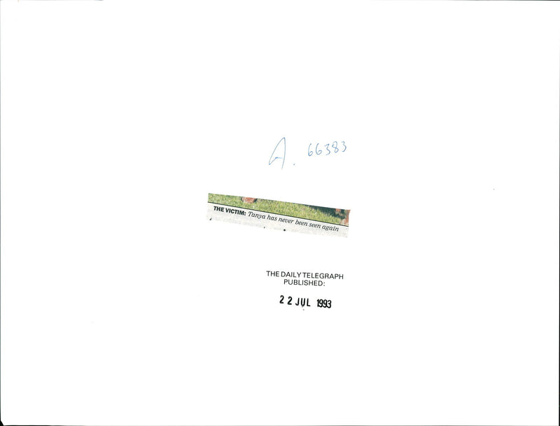 Tania has never been seen again - Vintage Photograph