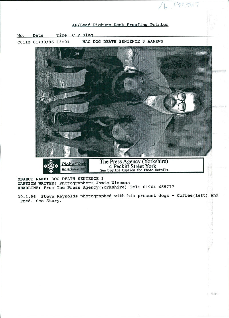 Steve Reynolds. - Vintage Photograph