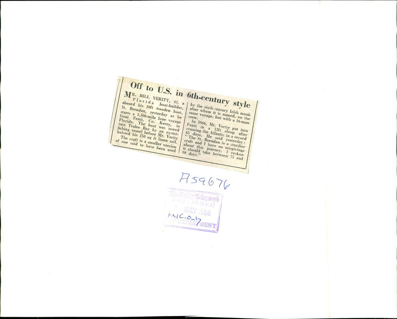 Bill Verity. - Vintage Photograph