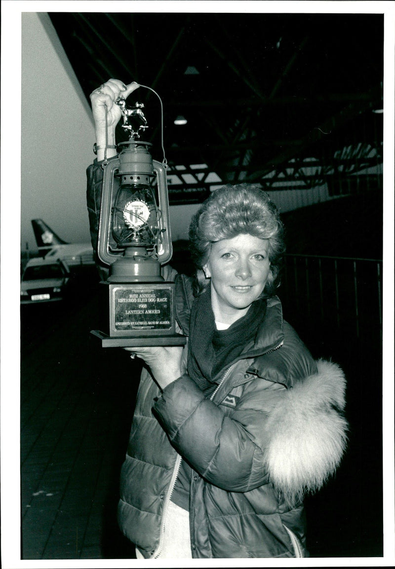 Lesley Monk with her Lantern Award - Vintage Photograph