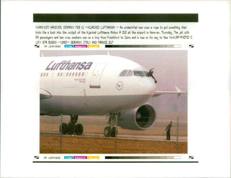 A Highjacking Lufthansa Airbus. - Vintage Photograph