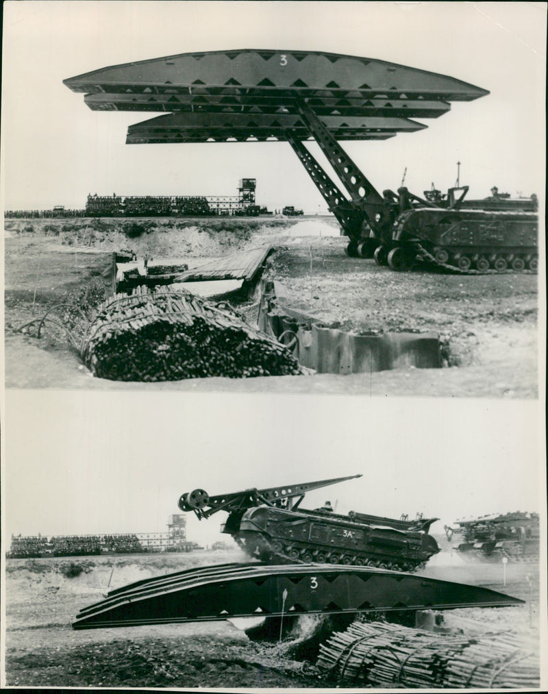 Bridge Layer Tanks. - Vintage Photograph