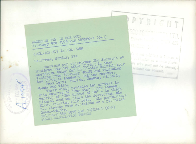 American pop supergroup The Jacksons. - Vintage Photograph