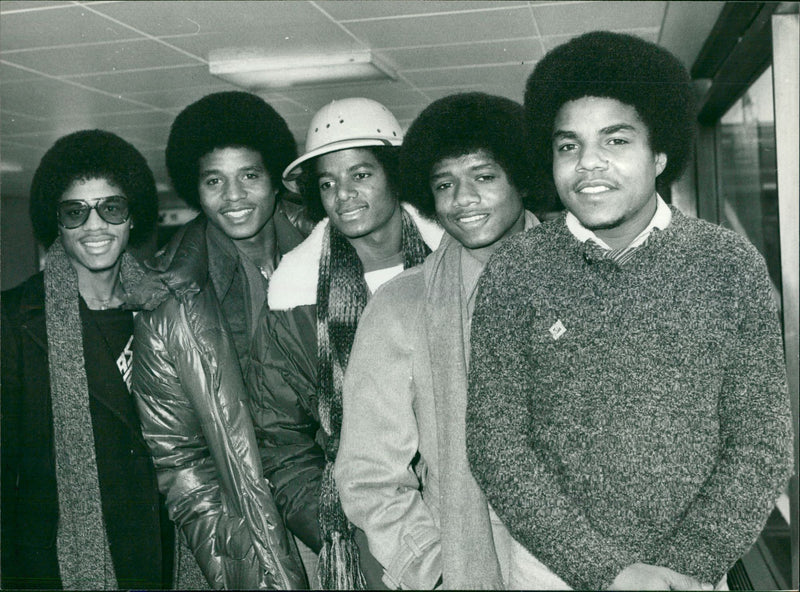 American pop supergroup The Jacksons. - Vintage Photograph