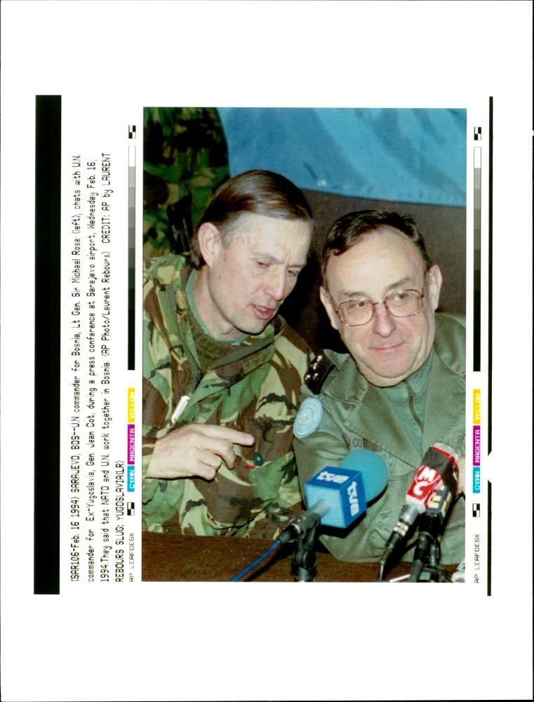 Lt. Gen. Sir. Michael Rose with Jean Cot. - Vintage Photograph