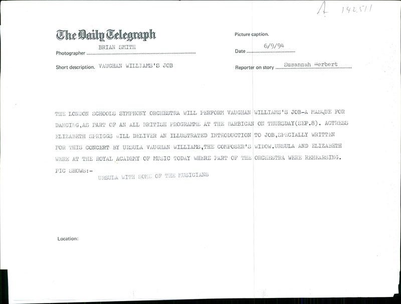 Ursula with some Musicians. - Vintage Photograph