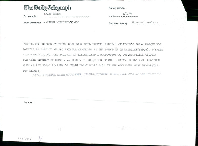 Elizabeth and Ursula with some of the Musicians. - Vintage Photograph