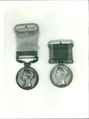 Army of India Medal and China. - Vintage Photograph