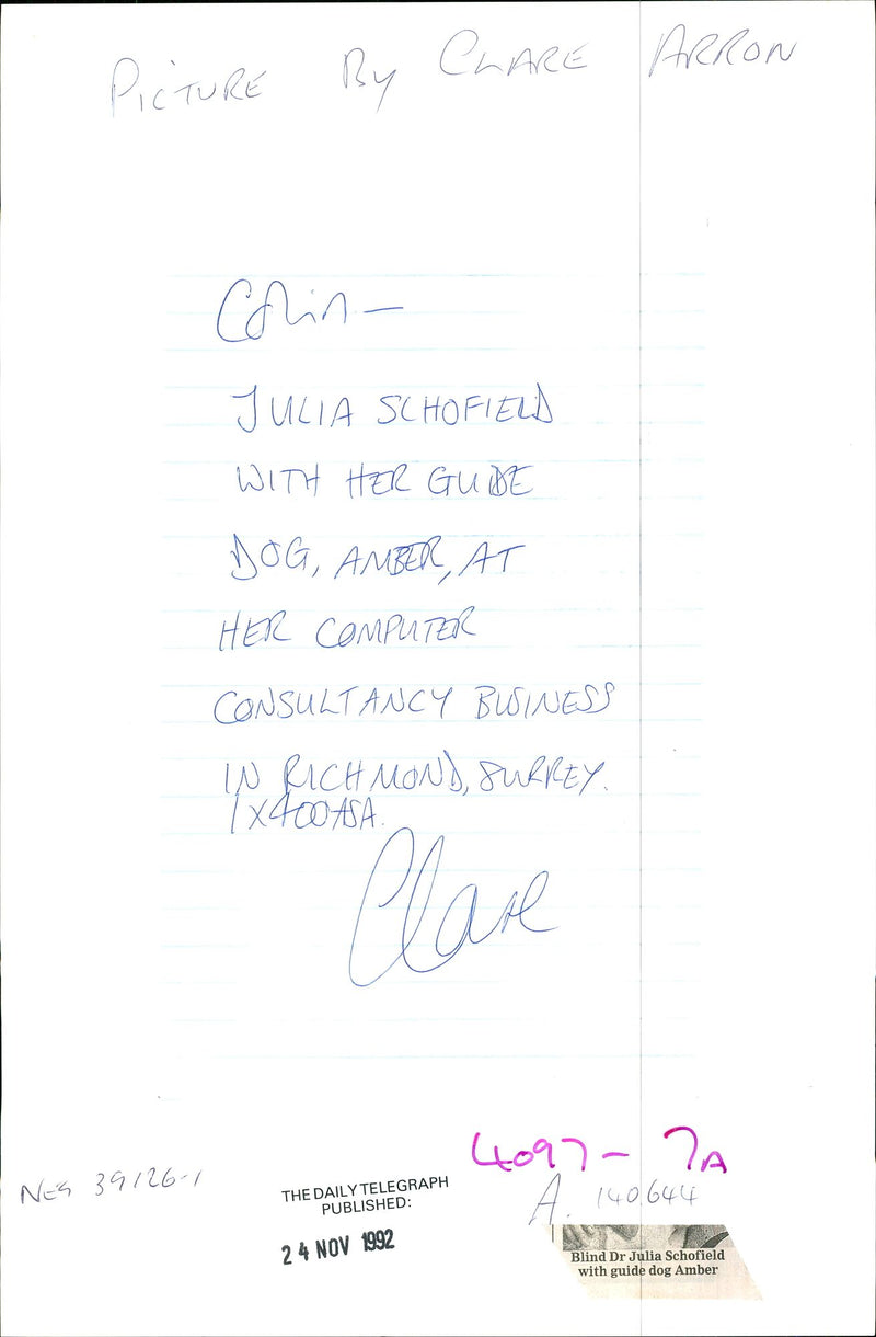 Julia Schofield - Vintage Photograph