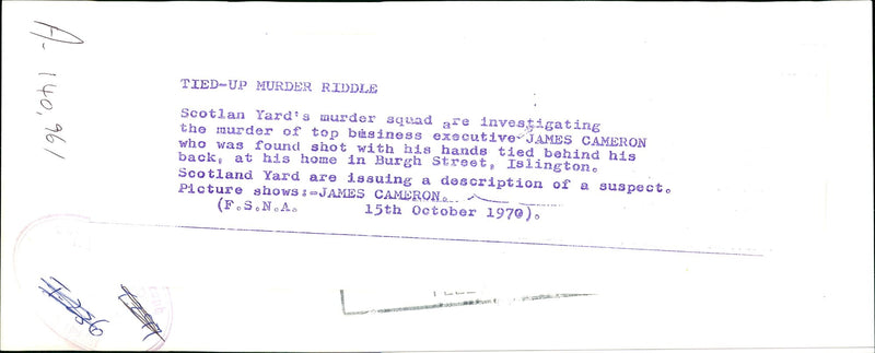 Scotlan Yard's Murder Squad. - Vintage Photograph