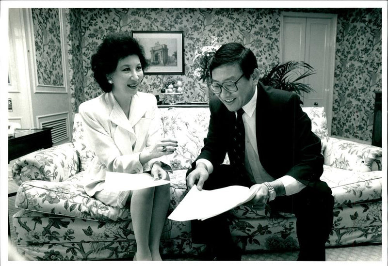 Lydia Dunn with Allen Lee. - Vintage Photograph