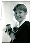Carol Heap, of the chestnut otter and Owl Centre. - Vintage Photograph