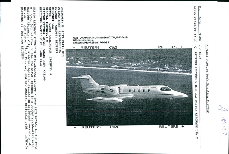 Aircraft: C-21 Jet. - Vintage Photograph