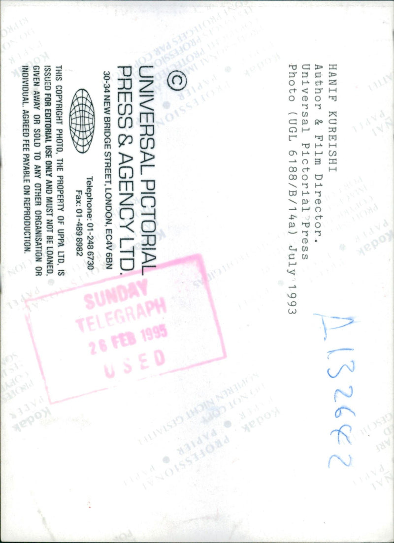 Hanif Kureishi - Vintage Photograph