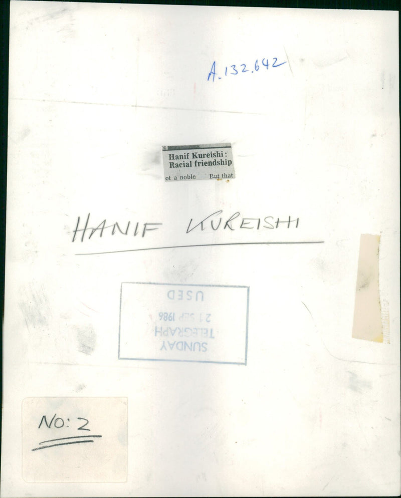 Hanif Kureishi - Vintage Photograph