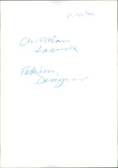 Christian Lacroix. - Vintage Photograph