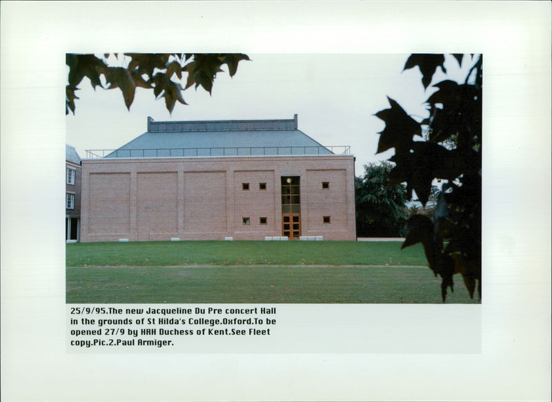 The new Jacqueline Du Pre concert Hall. - Vintage Photograph