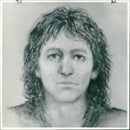 The drawing of the triple murderer and rapist - Vintage Photograph