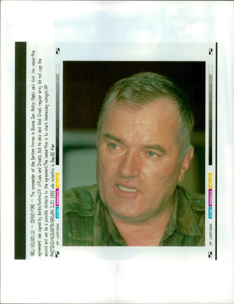 Gen. Ratko Mladic. - Vintage Photograph