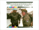 Gen. Ratko Mladic with Alain Popineau. - Vintage Photograph