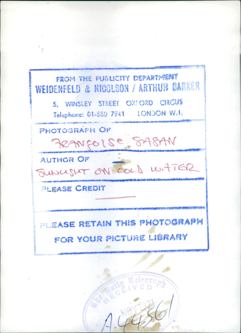 Francoise Sasan - Vintage Photograph