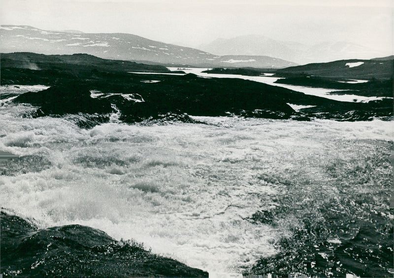 Â Lake Sitasjaure's outlet - Vintage Photograph