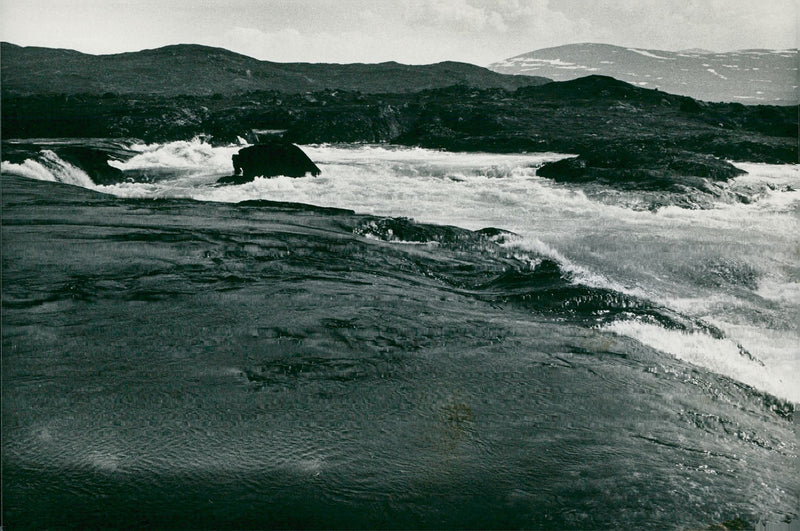 Lake Sitasjaure's outlet - Vintage Photograph