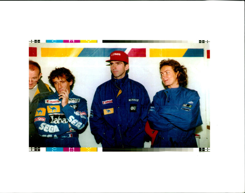 Damon Graham Devereux Hill with his wife and Alain Prost. - Vintage Photograph
