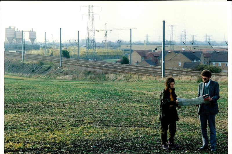 St. Neots treeless bare landscape. - Vintage Photograph