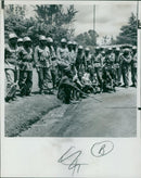 Under arrest eight bahutus who were arrested as  they were about to go into battle. - Vintage Photograph