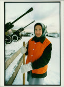 Cleaning woman in the ukrainian national war museum in kiev. - Vintage Photograph