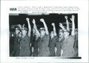 UN Peace troops salute during a seremony at thr UN camp - Vintage Photograph