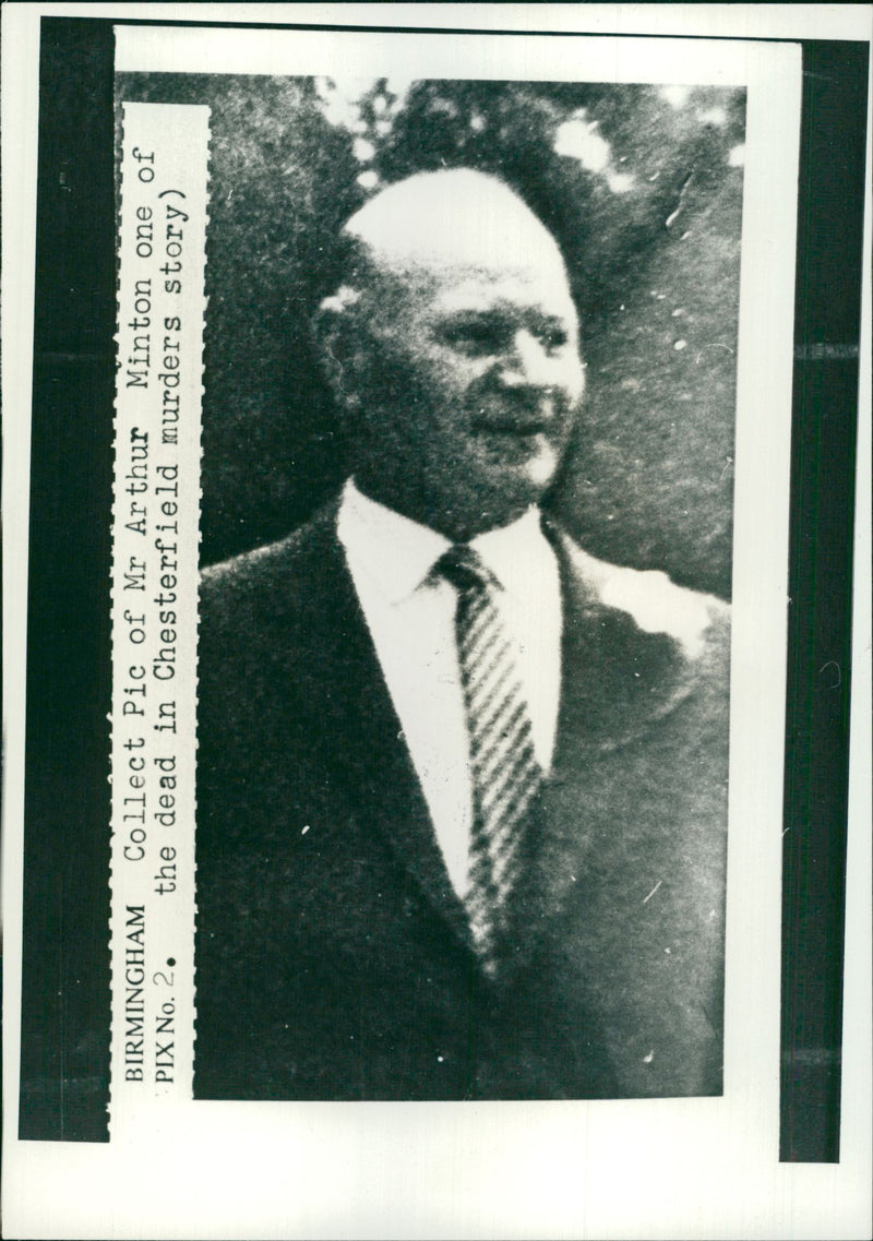 Mr Arthur Minton one of the dead in Chesterfield murders. - Vintage Photograph