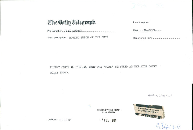 Robert Smith of the Cure - Vintage Photograph