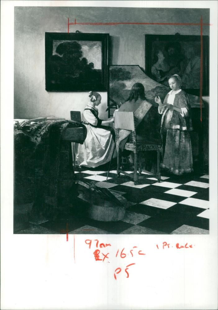 The Concert by Johannes Vermeer. - Vintage Photograph