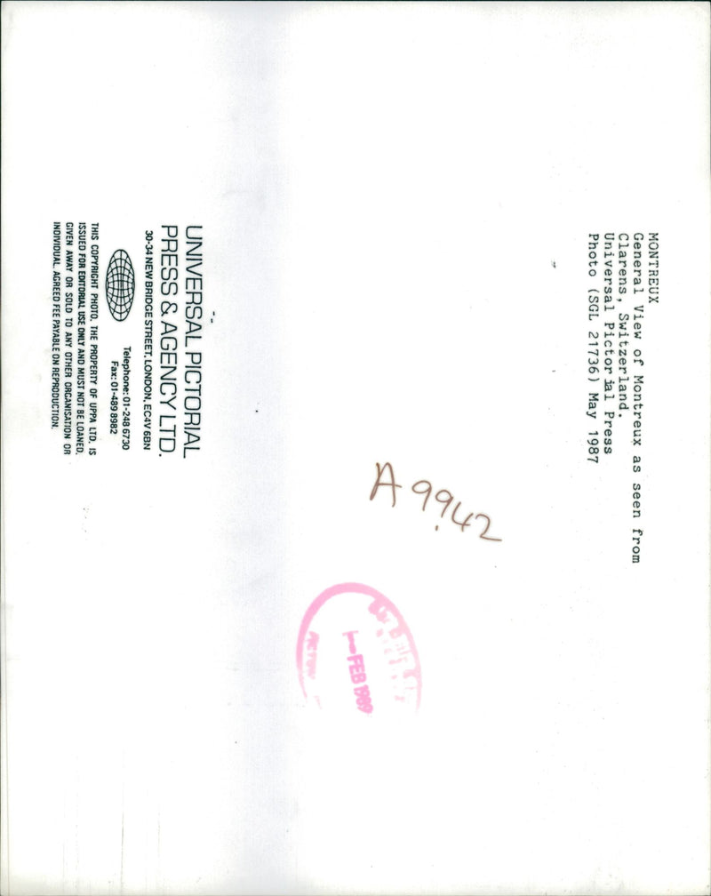 Switzerland Montreux - Vintage Photograph