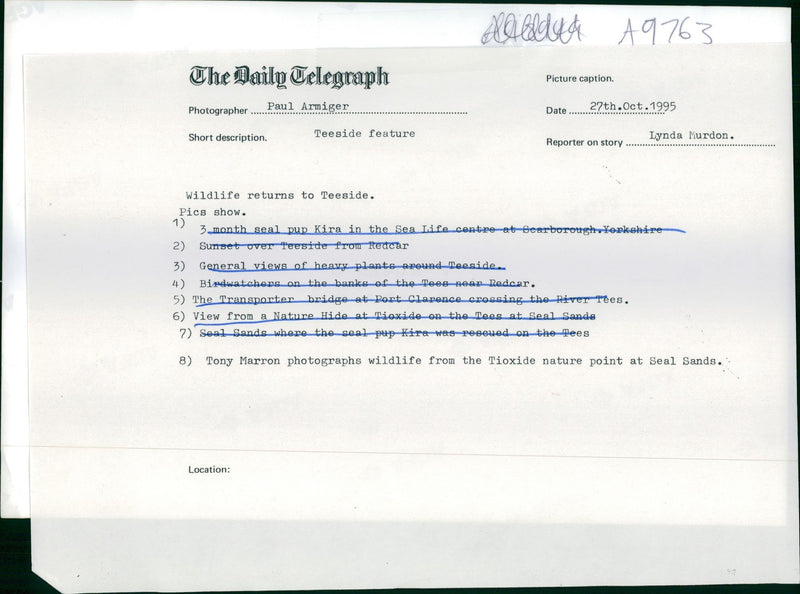 Tony Marron photographs wildlife from the Tioxide nature point at Seal Sands. - Vintage Photograph