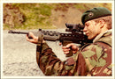 A soldier hold a SA-80 Riple Guns. - Vintage Photograph