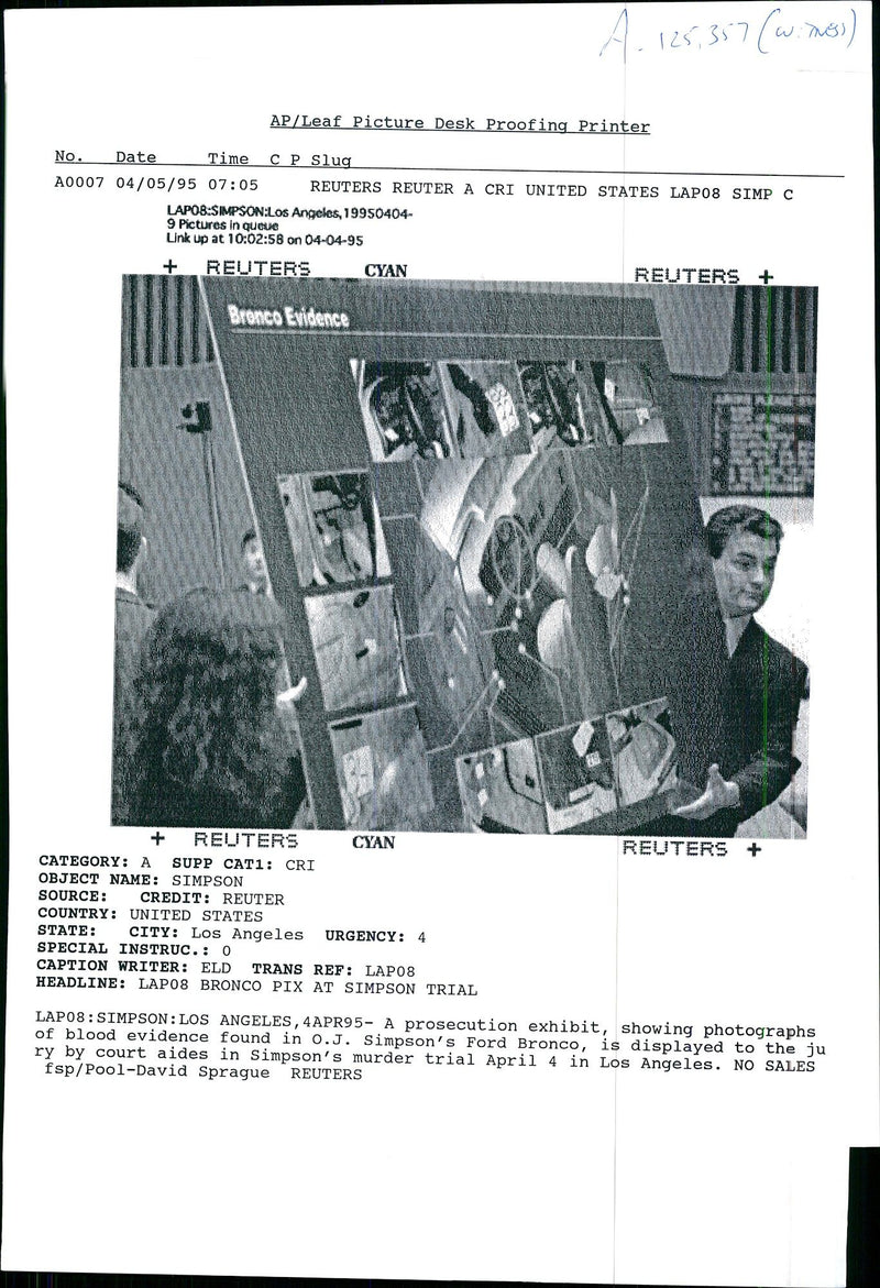 A prosecution exhibit, showing photograph of blood. - Vintage Photograph