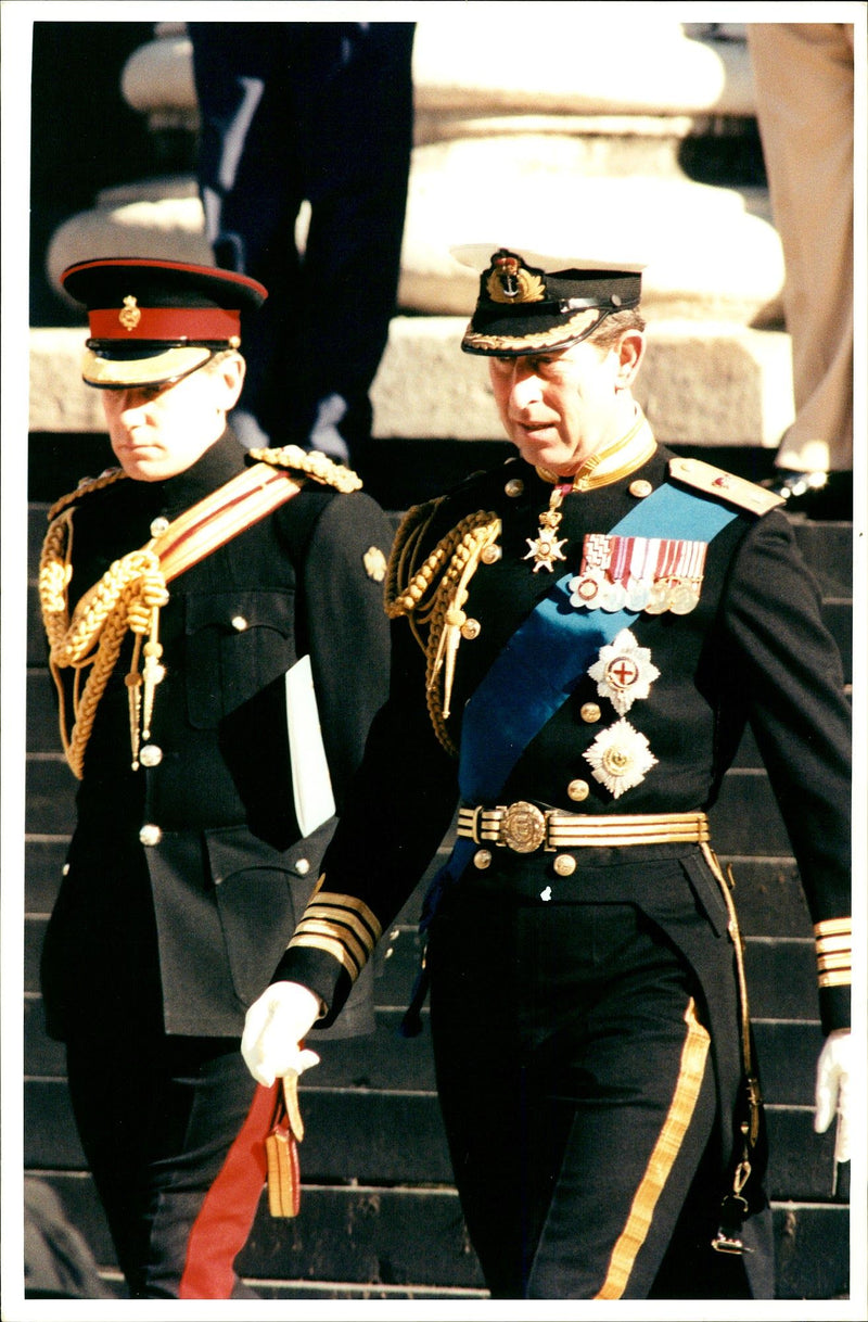 Prince Charles leaves St. Pauls. - Vintage Photograph