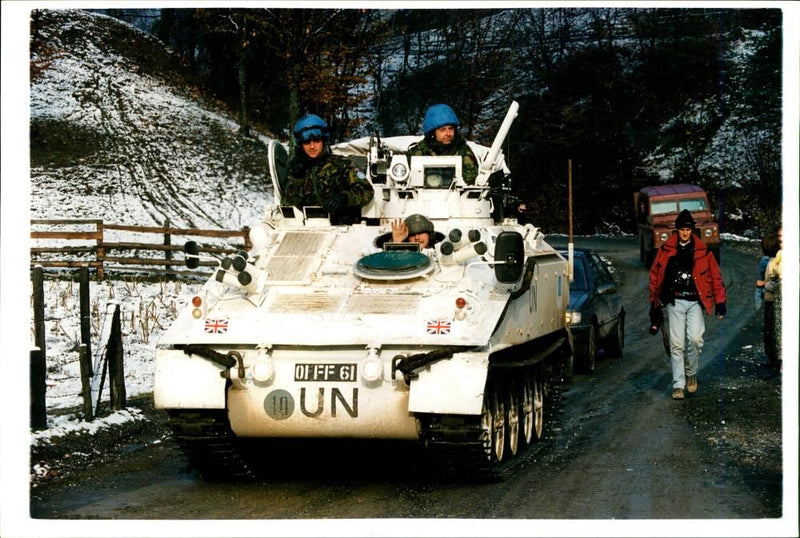 British Troops with United Nations in Yugoslavia. - Vintage Photograph