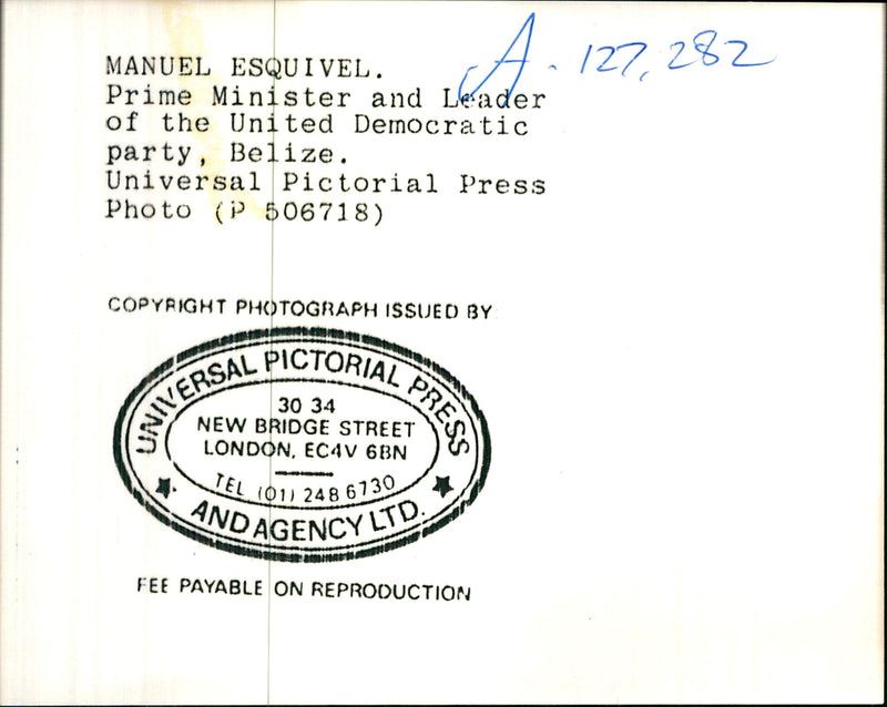 Manuel Esquivel. - Vintage Photograph