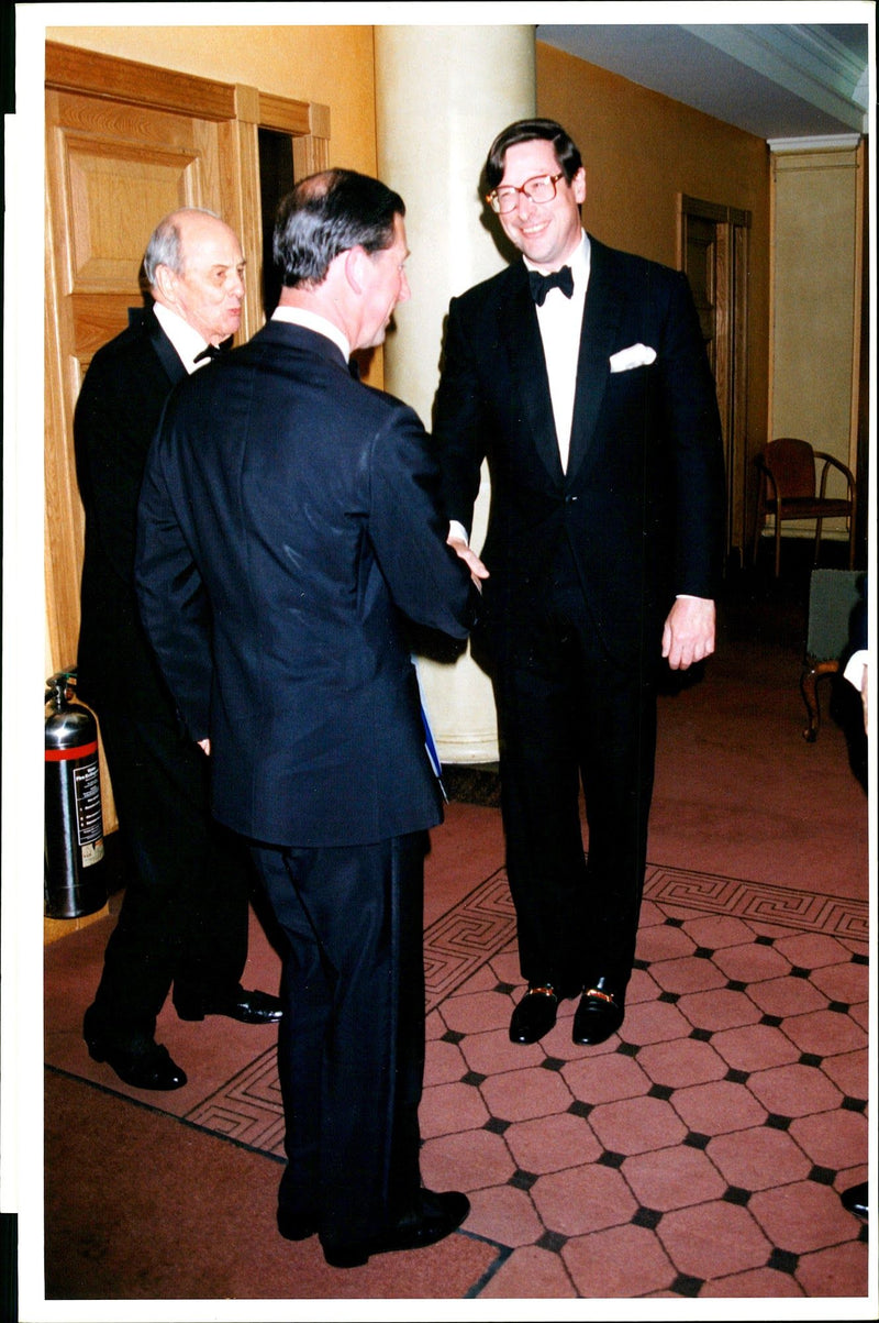 Max Hastings with Prince Charles. - Vintage Photograph