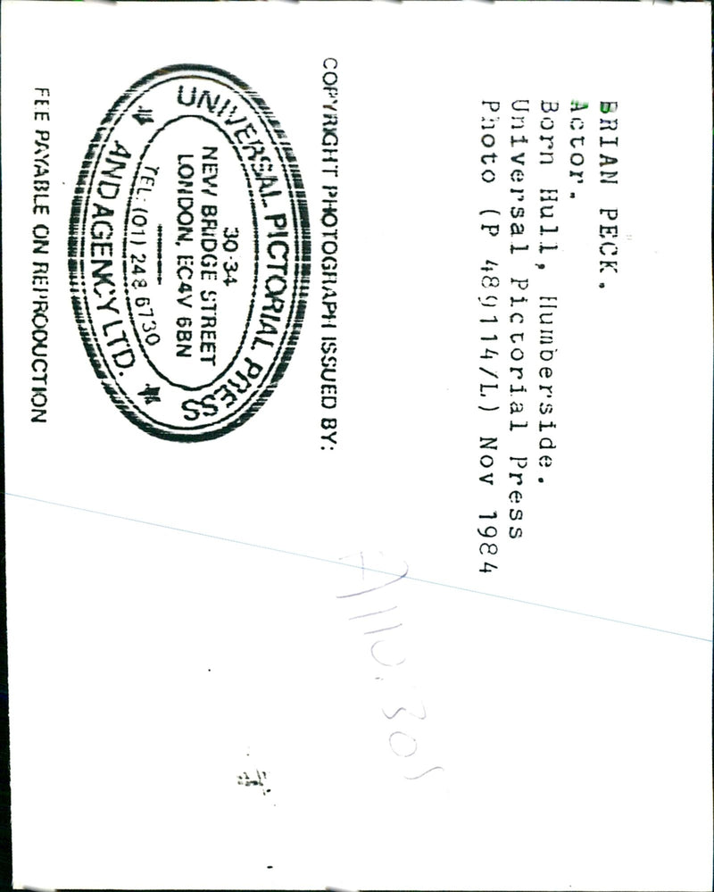 Brian Peck, Actor - Vintage Photograph