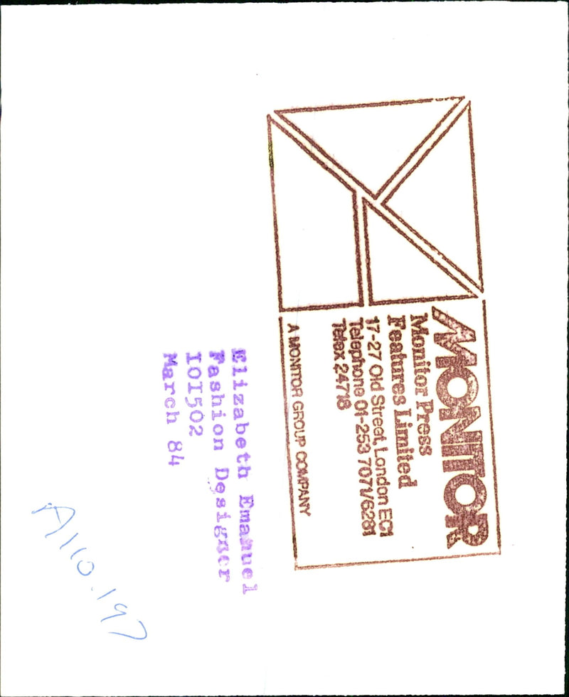 Elizabeth Emanuel, Fashion Designer. - Vintage Photograph