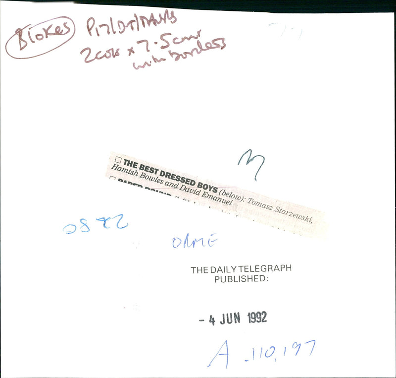 Thomas Starzewki and Hamish Bowles and David Emanuel. - Vintage Photograph