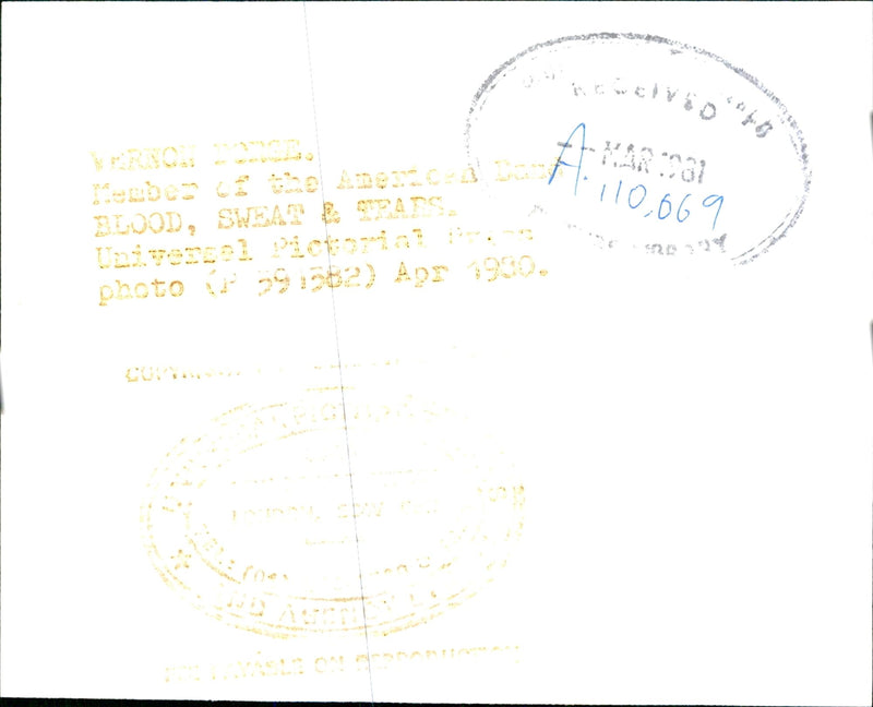 Vernon a member of Blood, Sweat and Tears Pop Group. - Vintage Photograph