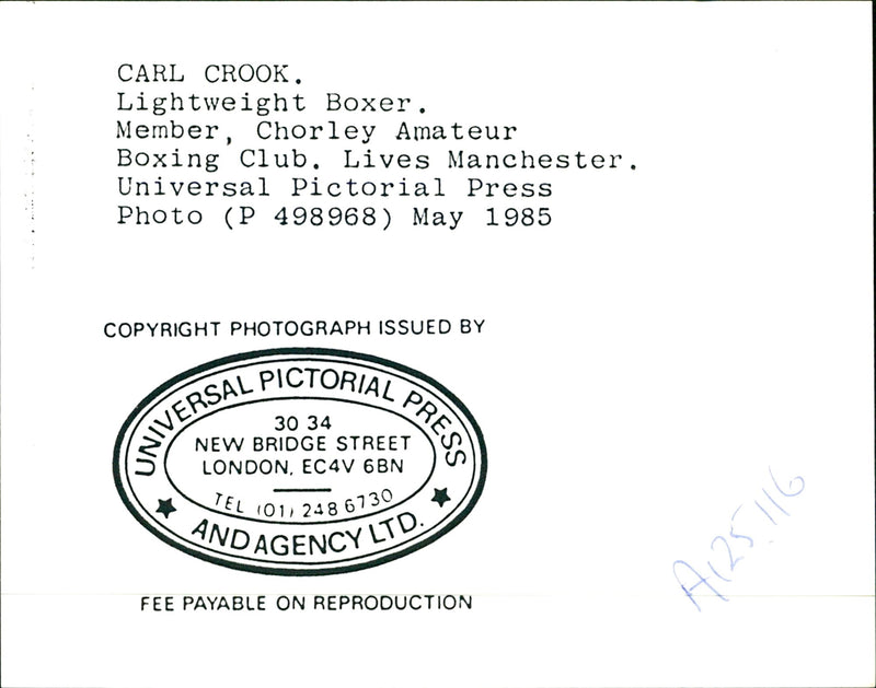 Carl Crook. - Vintage Photograph