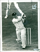 Cricketer M. J. K. Smith during batting action - Vintage Photograph