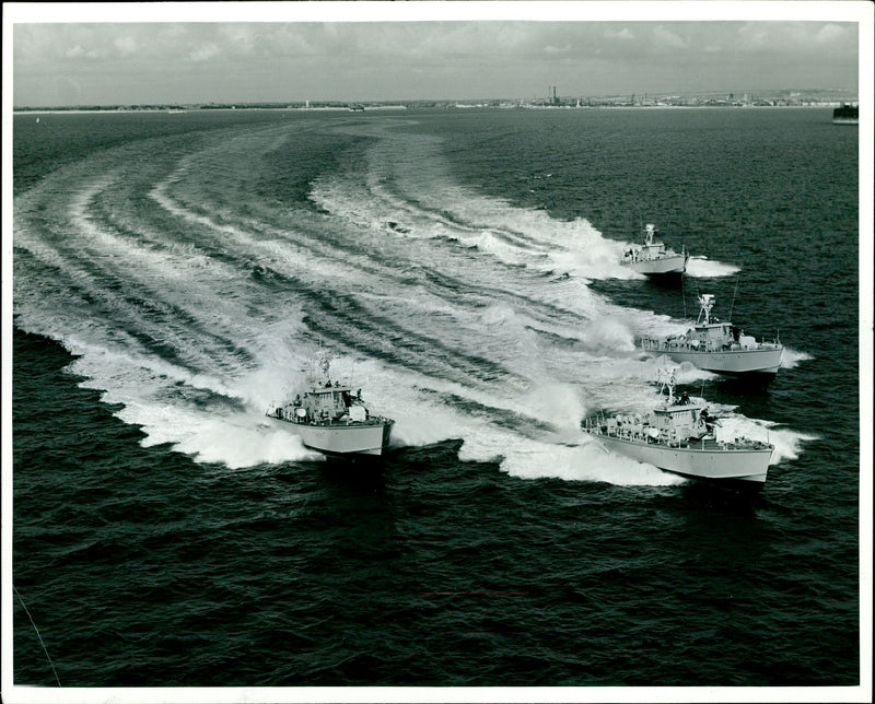The navy little ships off to the frail. - Vintage Photograph